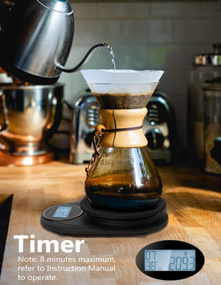 ترازو قهوه و آشپزخانه تایمردار 5 کیلوگرمی دقت یک دهم گرم